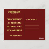 "Vrolijk kerstfeest" gepersonaliseerd Briefkaart (Achterkant)