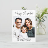 vrolijk kerstfeest | Gepersonaliseerd familie Afbe Feestdagenkaart (Staand voorkant)