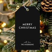 Vrolijk kerstfeest gepersonaliseerd zwart | Aangep Cadeaulabel