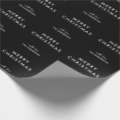 Vrolijk kerstfeest gepersonaliseerd zwart | Aangep Cadeaupapier (Hoek)