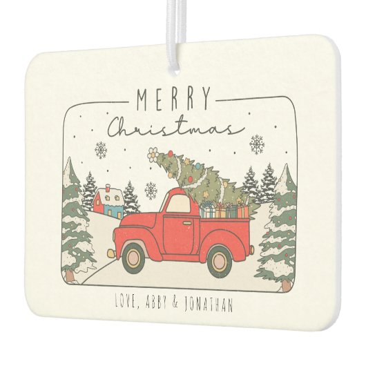 Vrolijk Kerstfeest Gepersonaliseerde Auto Luchtver Luchtverfrisser (Links)