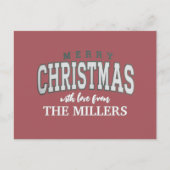 Vrolijk Kerstfeest Gepersonaliseerde Familiefeest  Feestdagenkaart (Voorkant)