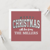 Vrolijk Kerstfeest Gepersonaliseerde Familiefeest  Kaart (Voorkant / Achterkant in situ)