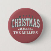 Vrolijk Kerstfeest Gepersonaliseerde Familiefeest  Ronde Button 5,7 Cm (Voorkant)