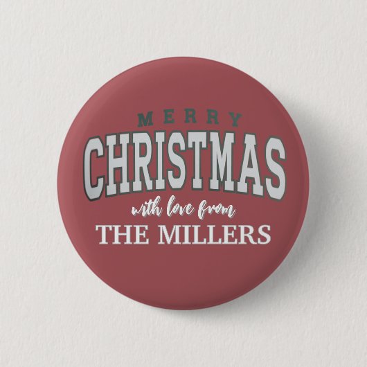 Vrolijk Kerstfeest Gepersonaliseerde Familiefeest  Ronde Button 5,7 Cm (Voorkant)