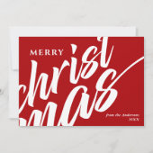 Vrolijk Kerstfeest Gepersonaliseerde Naam Modern B Feestdagenkaart (Voorkant)