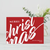 Vrolijk Kerstfeest Gepersonaliseerde Naam Modern B Feestdagenkaart (Staand voorkant)