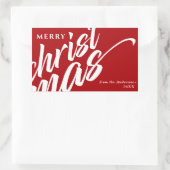 Vrolijk Kerstfeest Gepersonaliseerde Naam Modern B Rechthoekige Sticker (Tas)