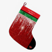 Vrolijk Kerstfeest Gepersonaliseerde Naam Rood en Grote Kerstsok (Voorkant (Hangend))