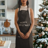 Vrolijk Kerstfeest Gepersonaliseerde Naam Zwart Schort