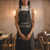 Vrolijk Kerstfeest Gepersonaliseerde Naam Zwart Schort