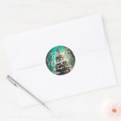 Vrolijk kerstfeest gepersonaliseerde ronde sticker (Envelop)