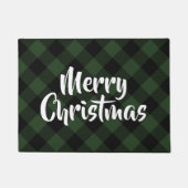 Vrolijk Kerstfeest geruite Buffel Check Groen Tart Deurmat (Voorkant)