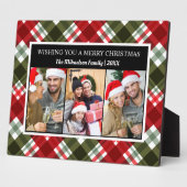 Vrolijk Kerstfeest geruite Tartan foto collage Fotoplaat (Zijkant)