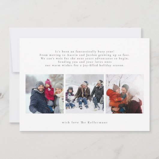 vrolijk kerstfeest geschreven elegante 6 Photo Col Feestdagenkaart (Achterkant)