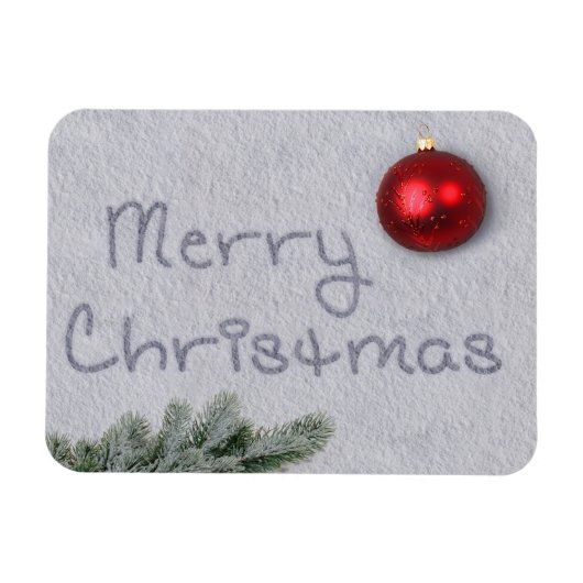 Vrolijk kerstfeest geschreven in de sneeuw magneet (Horizontaal)