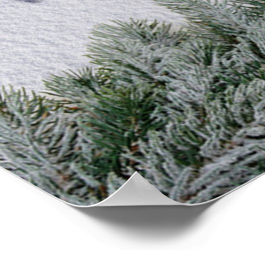 Vrolijk kerstfeest geschreven in de sneeuw poster (Hoek)