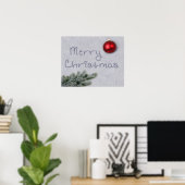 Vrolijk kerstfeest geschreven in de sneeuw poster (Thuiskantoor)