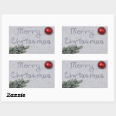 Vrolijk kerstfeest geschreven in de sneeuw rechthoekige sticker (Vel)