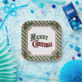 Vrolijk kerstfeest gespeeld met Holly Papieren Bordje (Feest)