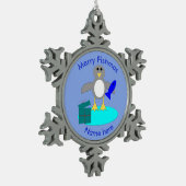 Vrolijk kerstfeest Gevist Ornament Penguin (Links)