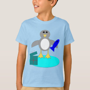 Vrolijk kerstfeest Gevist Penguin Kinder T Shirt