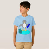 Vrolijk kerstfeest Gevist Penguin Kinder T Shirt (Voorkant volledig)