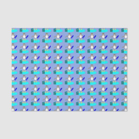 Vrolijk kerstfeest Gevist Penguin-tissue paper Tissuepapier (Voorkant)
