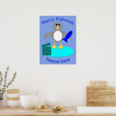 Vrolijk kerstfeest Gevist Poster Penguin (Keuken)