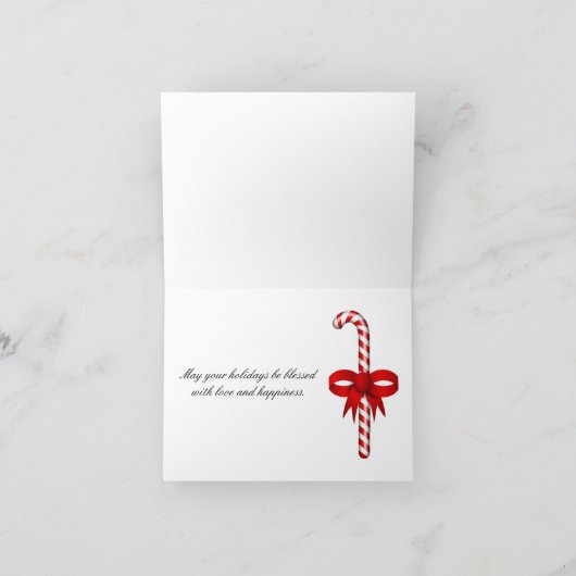 Vrolijk Kerstfeest Gevouwen Vakantie Kaart Candy C (Binnen)
