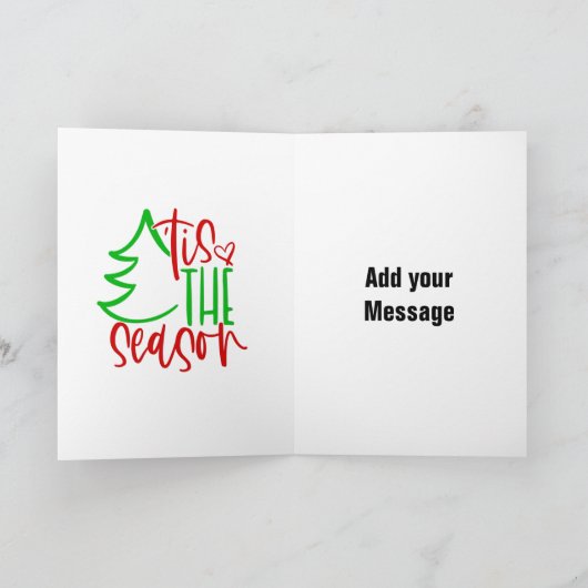 Vrolijk kerstfeest - gevouwen Wenskaart Kaart (Binnen)