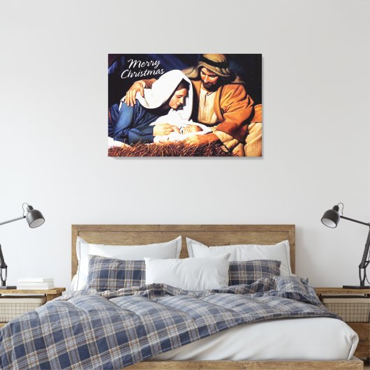 Vrolijk kerstfeest gewikkeld canvas kerststal prin (Insitu (Slaapkamer))