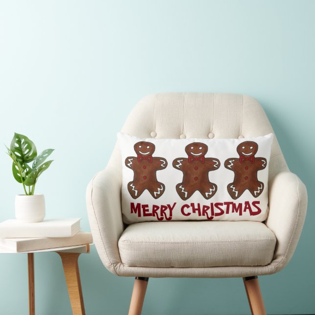 Vrolijk Kerstfeest Gingerbread Heren koekjes Vakan Kussen (Stoel)
