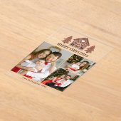 Vrolijk Kerstfeest Gingerbread House Fotocollage Acryl Uitnodigingen (Laagn)