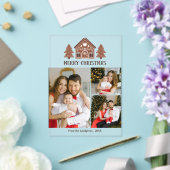 Vrolijk Kerstfeest Gingerbread House Fotocollage Acryl Uitnodigingen (Insitu (Huwelijk))