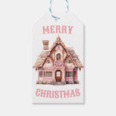 "Vrolijk kerstfeest" Gingerbread House Kerstmis Cadeaulabel (Voorkant)