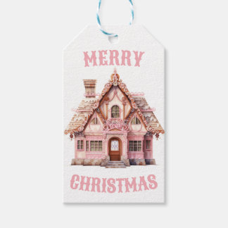 "Vrolijk kerstfeest" Gingerbread House Kerstmis Cadeaulabel