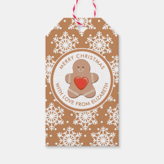 Vrolijk kerstfeest | Gingerbrood Man Cadeaulabel