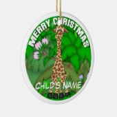 Vrolijk kerstfeest Giraffe Keramisch Ornament (Rechts)