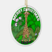 Vrolijk kerstfeest Giraffe Keramisch Ornament (Rechts)
