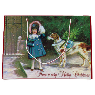 Vrolijk kerstfeest - Girl Dog Groot Cadeauzakje