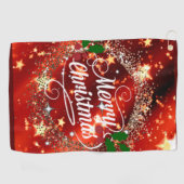 Vrolijk kerstfeest, glans en glans, golfhanddoek (Horizontaal)