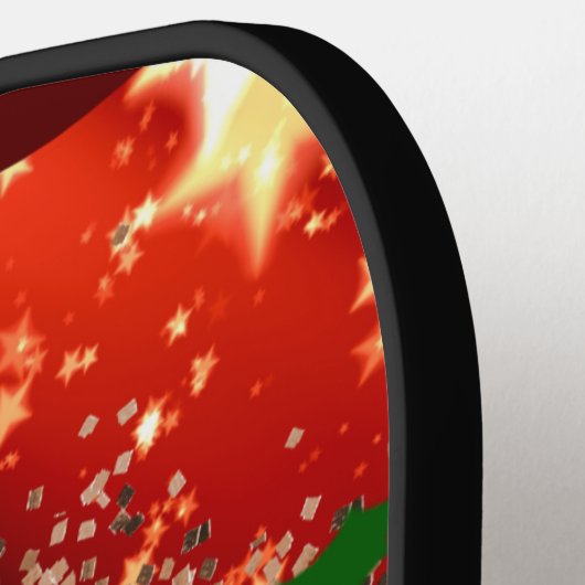 Vrolijk kerstfeest, glans en glans, pickleball paddle (Links Detail)