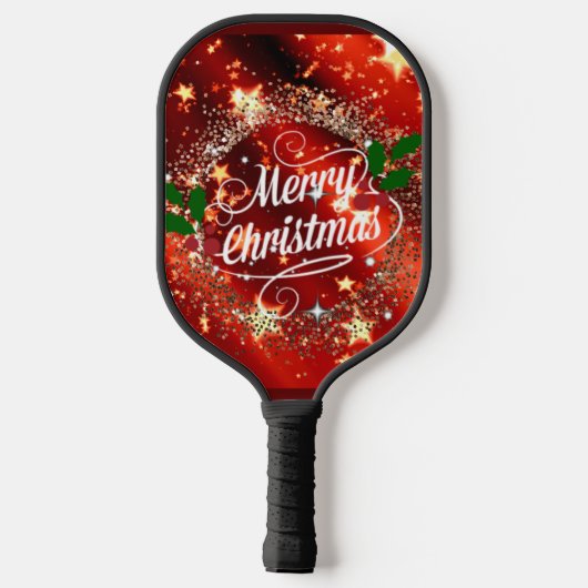 Vrolijk kerstfeest, glans en glans, pickleball paddle (Achterkant)