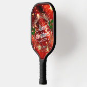 Vrolijk kerstfeest, glans en glans, pickleball paddle (Links)