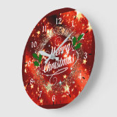 Vrolijk kerstfeest, glans en glitter grote klok (Hoek)