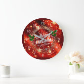 Vrolijk kerstfeest, glans en glitter grote klok (Huis)