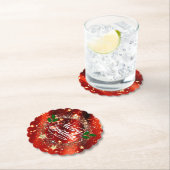 Vrolijk kerstfeest, glans en glitter kartonnen onderzetters (Insitu)