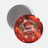Vrolijk kerstfeest, glans en glitter magneet (Voorkant / Achterkant)