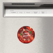 Vrolijk kerstfeest, glans en glitter magneet (Insitu (Vaatwasser))